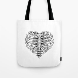 Rib Cage Heart Tote Bag
