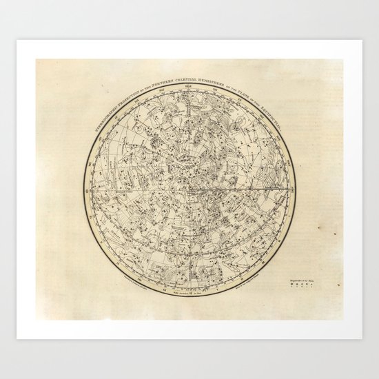 Vintage Celestial Map Art Print