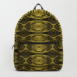 Liquid Light Series 6 ~ Yellow Abstract Fractal Pattern Backpack