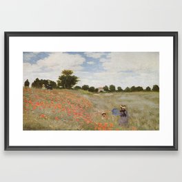 Claude Monet's Coquelicots: La Promenade Framed Art Print | Vintage, Flowers, Classic, Poppies, Nature, Masterpiece, Impressionism, Artwork, Art, Impressionist 