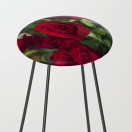 Natural Red Flowers Counter Stool