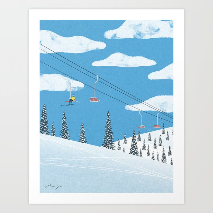 Ski Slope (2016) Art Print