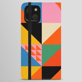 Geometric abstraction in colorful shapes   iPhone Wallet Case
