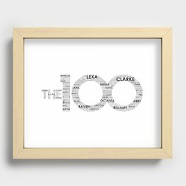 The 100 - Typography Art [black text] Recessed Framed Print