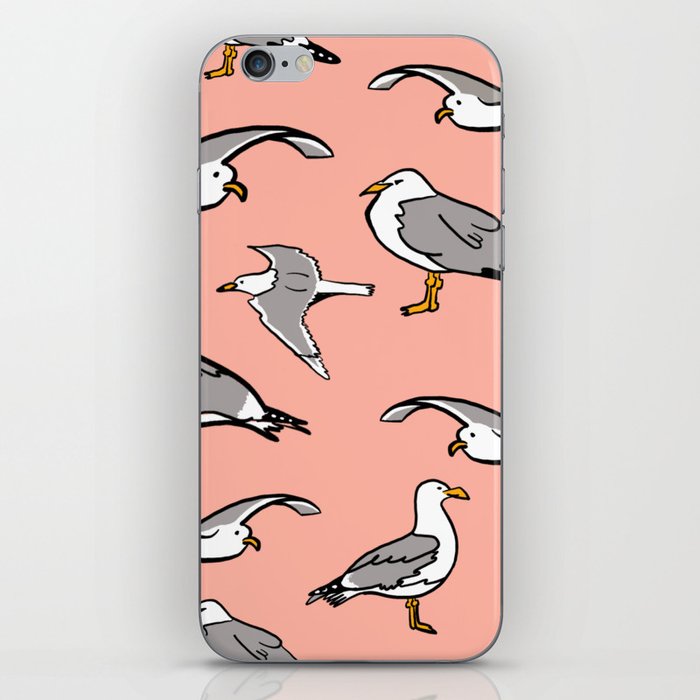 Seagulls by the Seashore Pink iPhone Skin