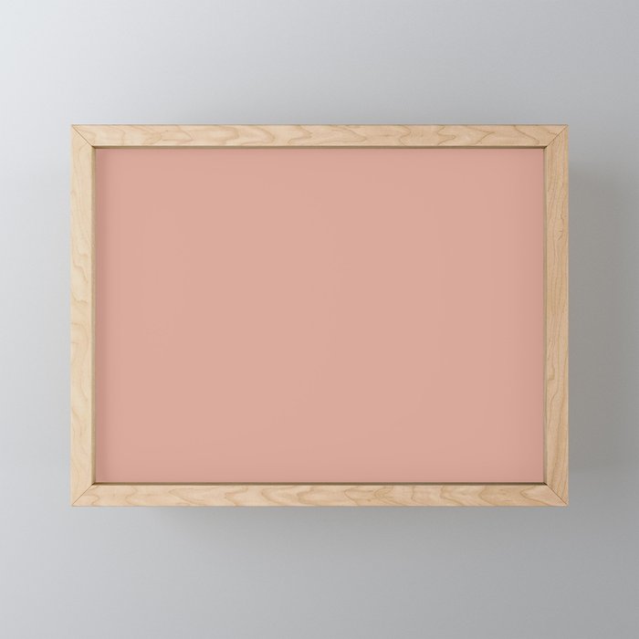 Pastel Pink Solid Color Pairs To Pratt & Lambert 2019 Color of the Year Earthen Trail 4-26 Framed Mini Art Print