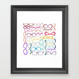 Who Framed What Rainbow Grid - White Framed Art Print
