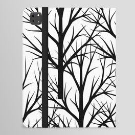 Winter Snow white silhouette nature wild forest and tree  iPad Folio Case
