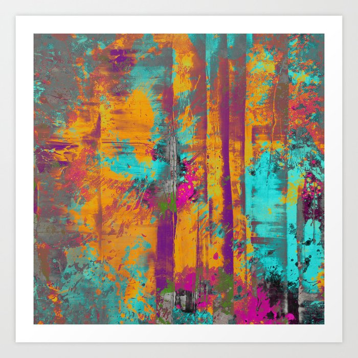 Burst Of Energy Abstract Orange Blue Pink Purple And Green