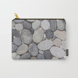 Smooth Grey Pebble Minimalistic Zen  Carry-All Pouch | Greyscale, Photo, Stone, Smooth, Zen, Grey, Monochrome, Nature, Background, Pebble 