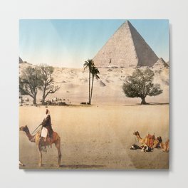 Vintage Pyramid : Grand Pyramid Gizeh Egypt 1895 Metal Print | Ancient, Color, Grand, Purevintagelove, Vintage, Society6, Egypt, Antique, Retro, Pyramids 