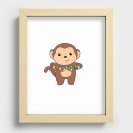 Autism Awareness Month Puzzle Heart Monkey Recessed Framed Print