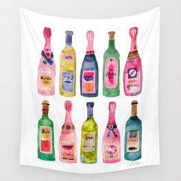 Champagne Collection Wandbehang | Merlot, Watercolor, Bottles, Rose, Catcoq, Glass, Painting, Cheers, Wine, Bottle 