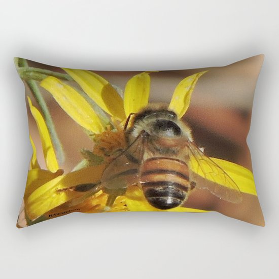 Desert Sunflower Pollen Picker Rectangular Pillow