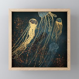 Metallic Jellyfish Framed Mini Art Print
