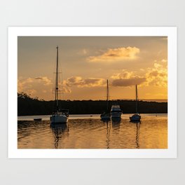 Sunset on Lake Macquarie Art Print