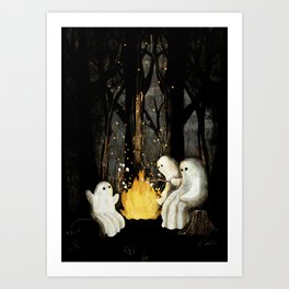 Marshmallows and ghost stories Art Print