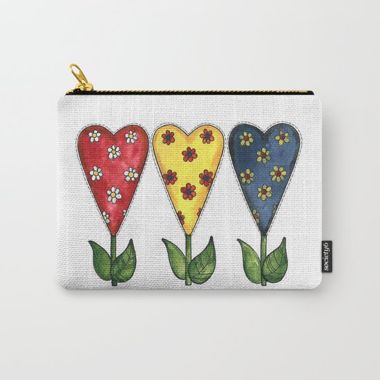 Hearts & Flowers Carry-All Pouch