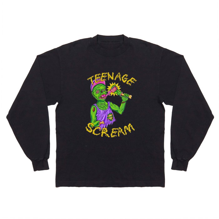 Teenage Zombie Scream Long Sleeve T Shirt