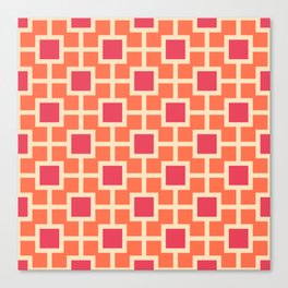 Classic Hollywood Regency Pattern 789 Orange Pink and Beige Canvas Print
