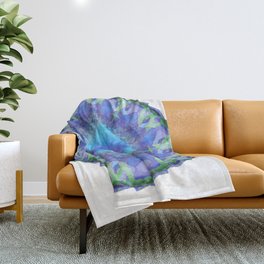 Organic Purple Art - Wild Iris Mandala Throw Blanket