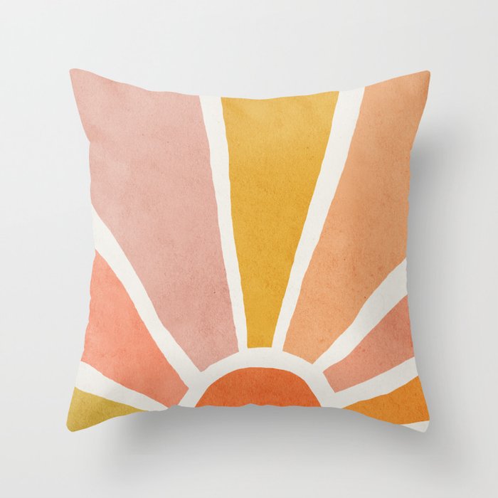 Sun Mid Century Modern Kids Wall Art Nursery Room Throw Pillow Sun Mid Century Modern Kids Wall Art