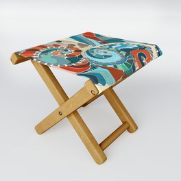 Ethnic Background Folding Stool