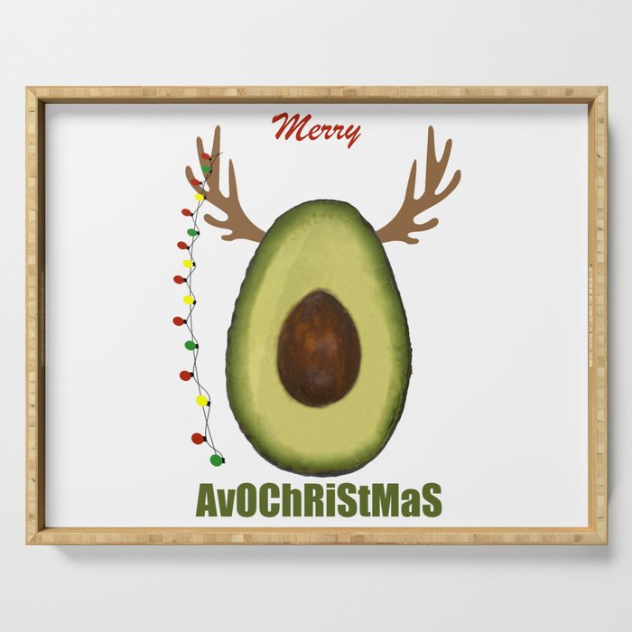 Christmas Avocado. Avocado Merry Christmas - Avo Christmas! Serving Tray