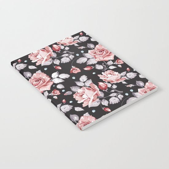 Vintage Pink Rose Flowers Notebook