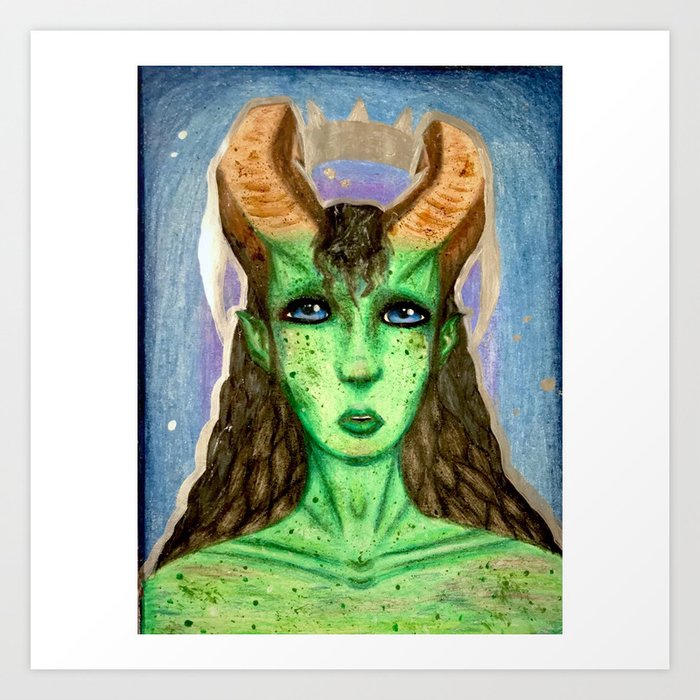 Green Alien Queen Art Print By Pictortrade Society6