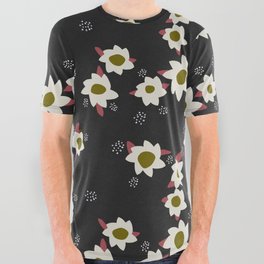Lagoa Flowers - Black All Over Graphic Tee