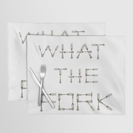 WHAT THE FORK design using fork images to create letters  Placemat