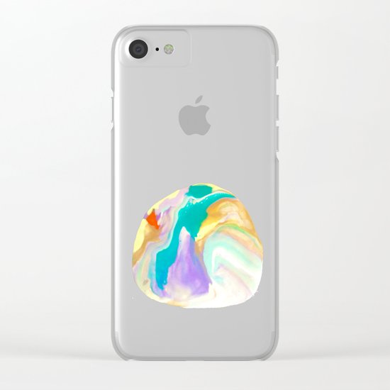 Deep Sea Colorful Surprises Marbling Clear iPhone Case