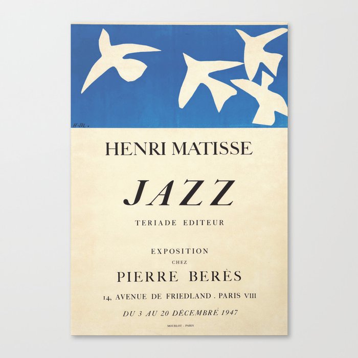 Henri Matisse Exhibition poster 1947 Canvas Print