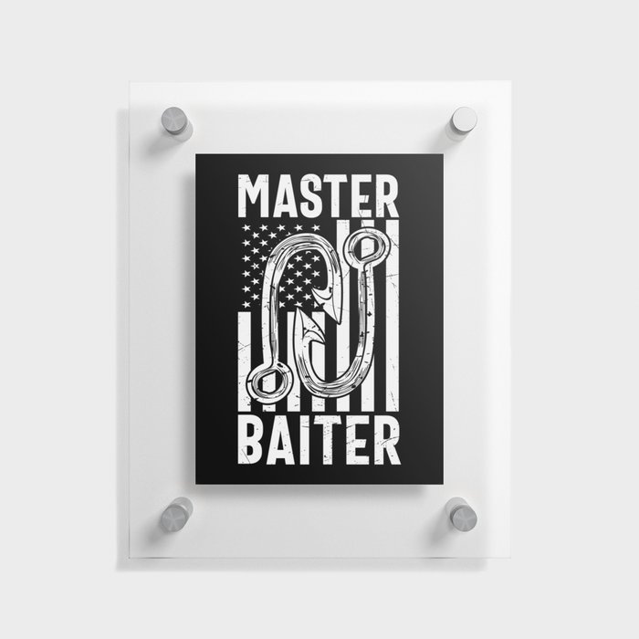 Master Baiter Fishing USA Flag Floating Acrylic Print