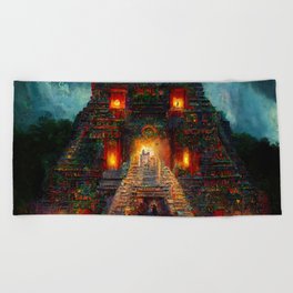 Ancient Mayan Temple Beach Towel