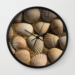The World of Shells Wall Clock | Treasure, Digital, Closeup, Sea, Pattern, Blaminsky, Color, Nature, Brown, Shells 