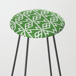 Green and White Geometric Diamond Pattern Pairs DE 2022 Trending Color Golf Course DE5601 Counter Stool