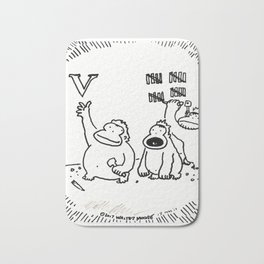 Ape Disrupts Accepted Stone-Carving Practices Bath Mat | Black And White, Cpa, Preparation, Tech, Tally, Tax, Accounting, Accountant, Ink Pen, Romannumeral 