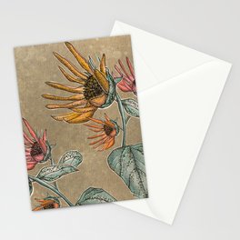 Retro Sunflowers Stationery Cards