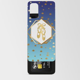 Ballet Shoes - Blue and Gold Geometric Design Android Card Case