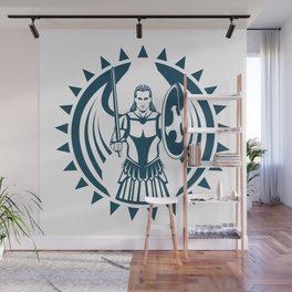 Archangel Michael Sun Icon Illustration Wall Mural