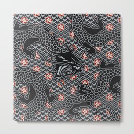 Hidden Dragon / Oriental dragon design Metal Print | Flower, Graphicdesign, Yakuza, Japan, East, Red, Asian, Dragon, Mythology, Oriental 