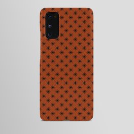 Dark Sun retro pattern on burnt orange background Android Case