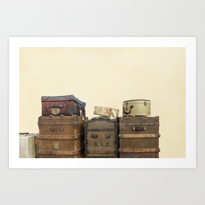 vintage travel photography luggage