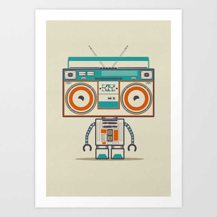 Music robot Art Print