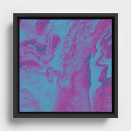 Beautiful Liquid Ink Design Pattern Framed Canvas