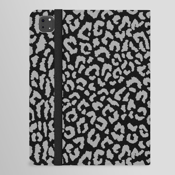 2000s leopard_gray on black iPad Folio Case