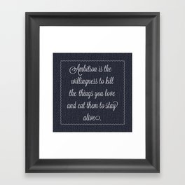 Jack Donaghy's throw pillow from 30 rock Framed Art Print