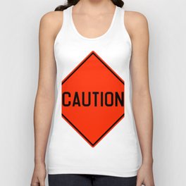 Red Sign Caution Singapore Unisex Tank Top